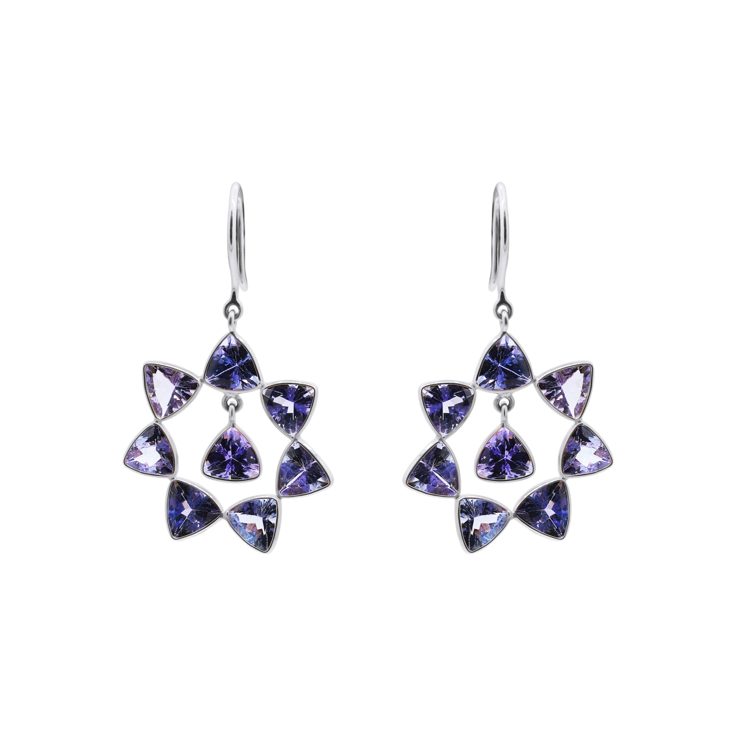 14k Gold Natural Tanzanite Gemstone Drop Dangle Designer Earrings