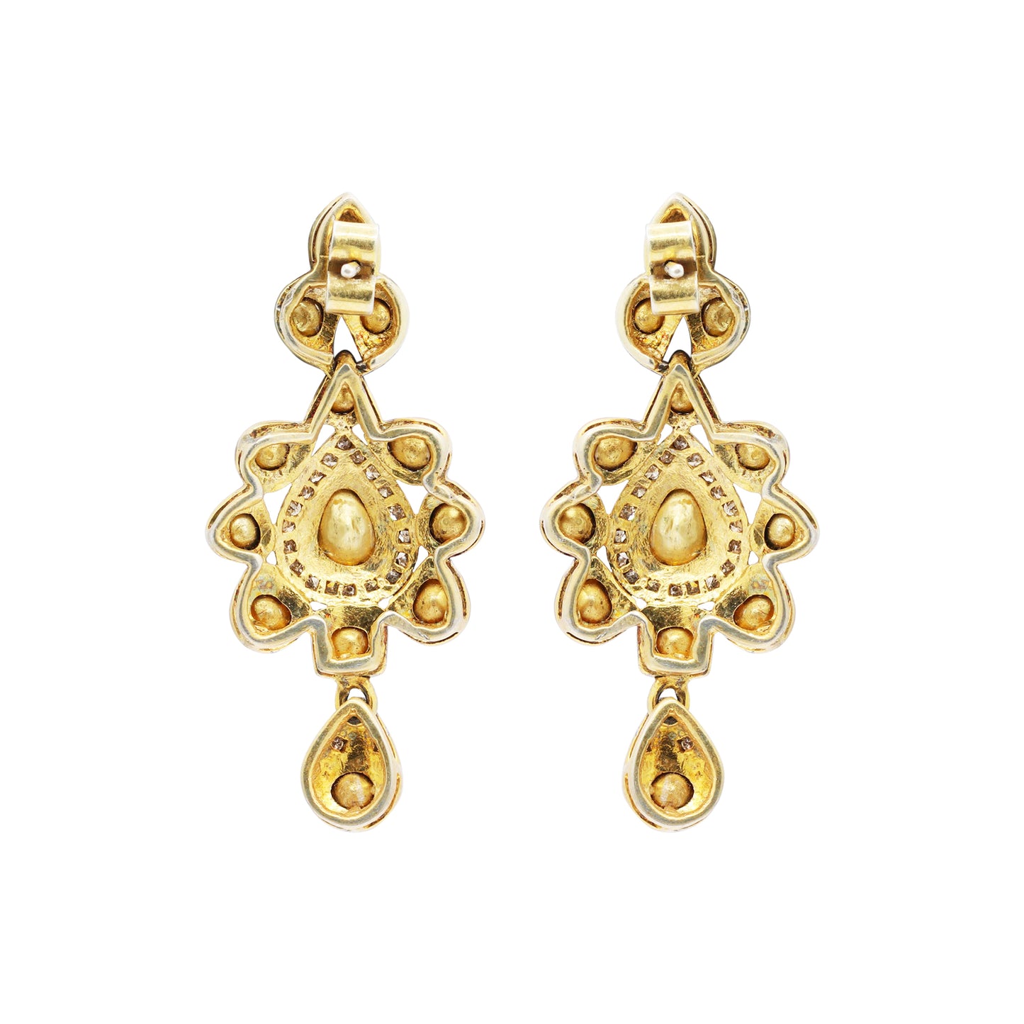 Polki Diamond 925 Sterling Silver Gold Plated Gold Plated Earring