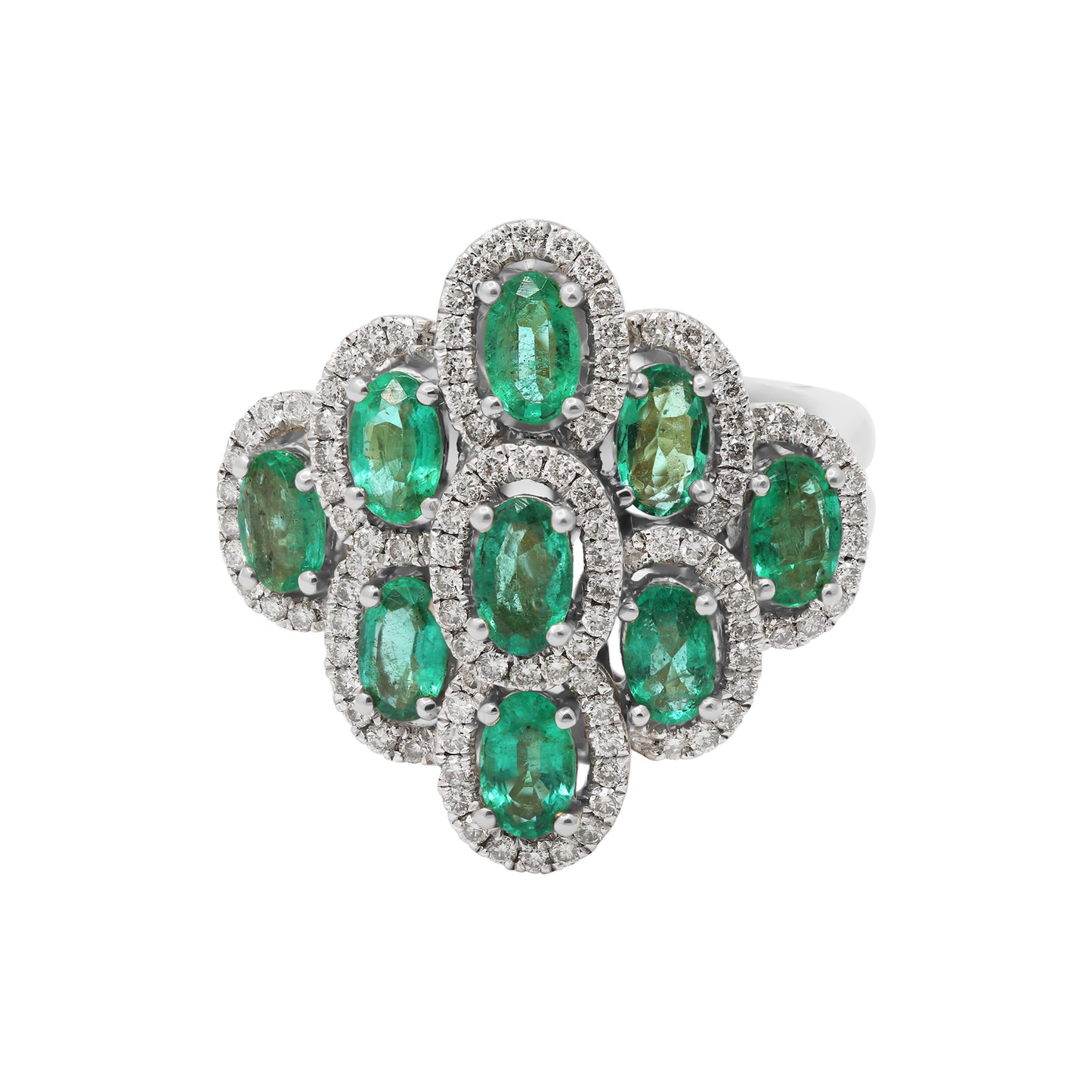 Precious Emerald And Diamond Designer Gold Ring In 14k Yellow Gold