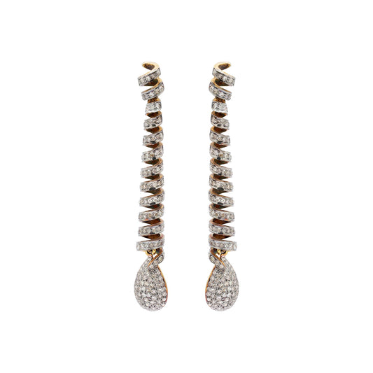 Diamond 925 Sterling Silver Gold Plated Drop Dangle Earring