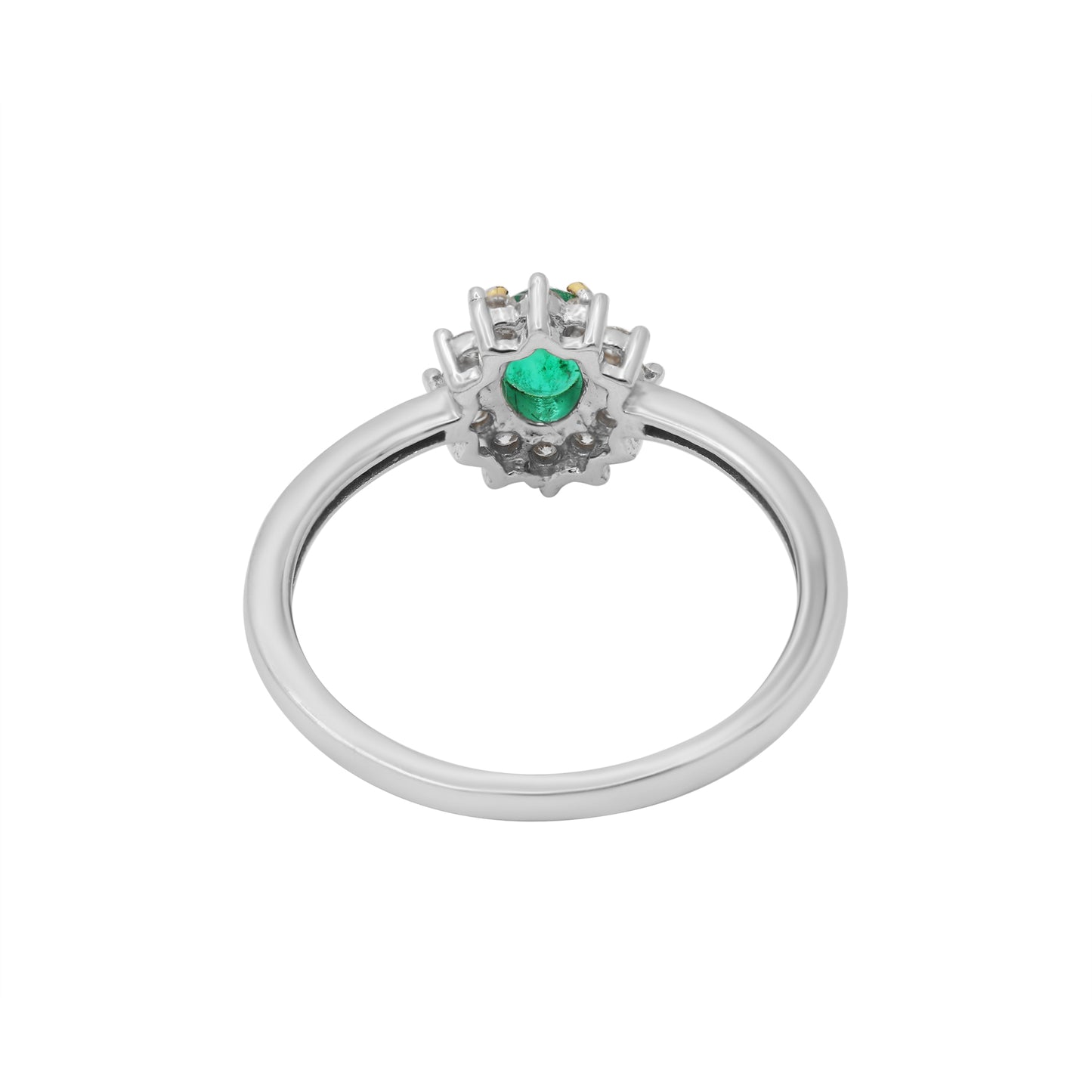 18k Yellow Gold Natural Emerald And Diamond Gold Ring