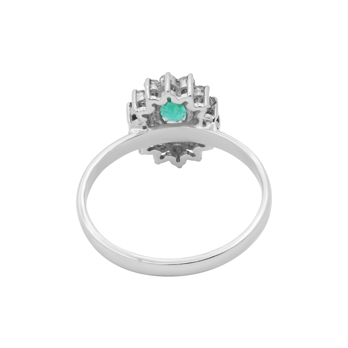 18k Yellow Gold Natural Emerald And Diamond White Gold Ring