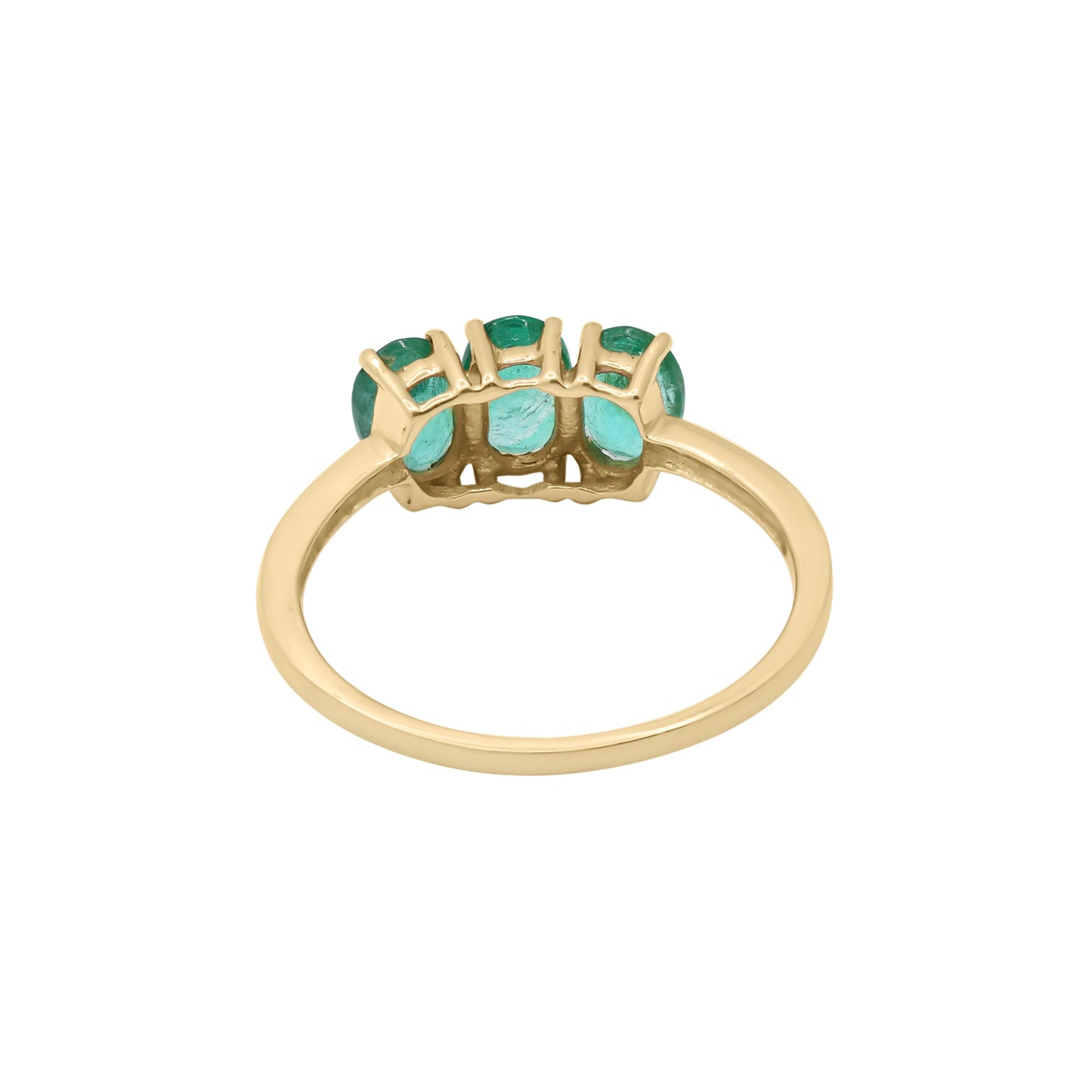 Natural Oval Emerald Yellow Gold Ring In 14k Yellow Gold