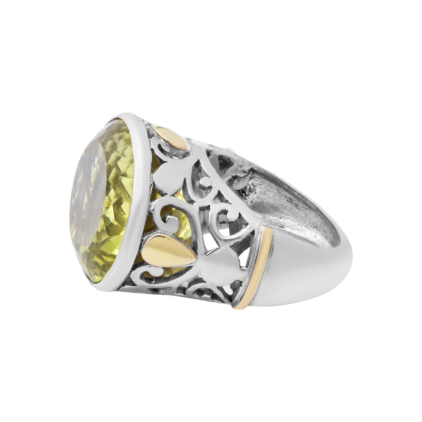 Lemon Quartz Oval Shaped Gemstone Ring 925 Sterling Silver Handmade Ring