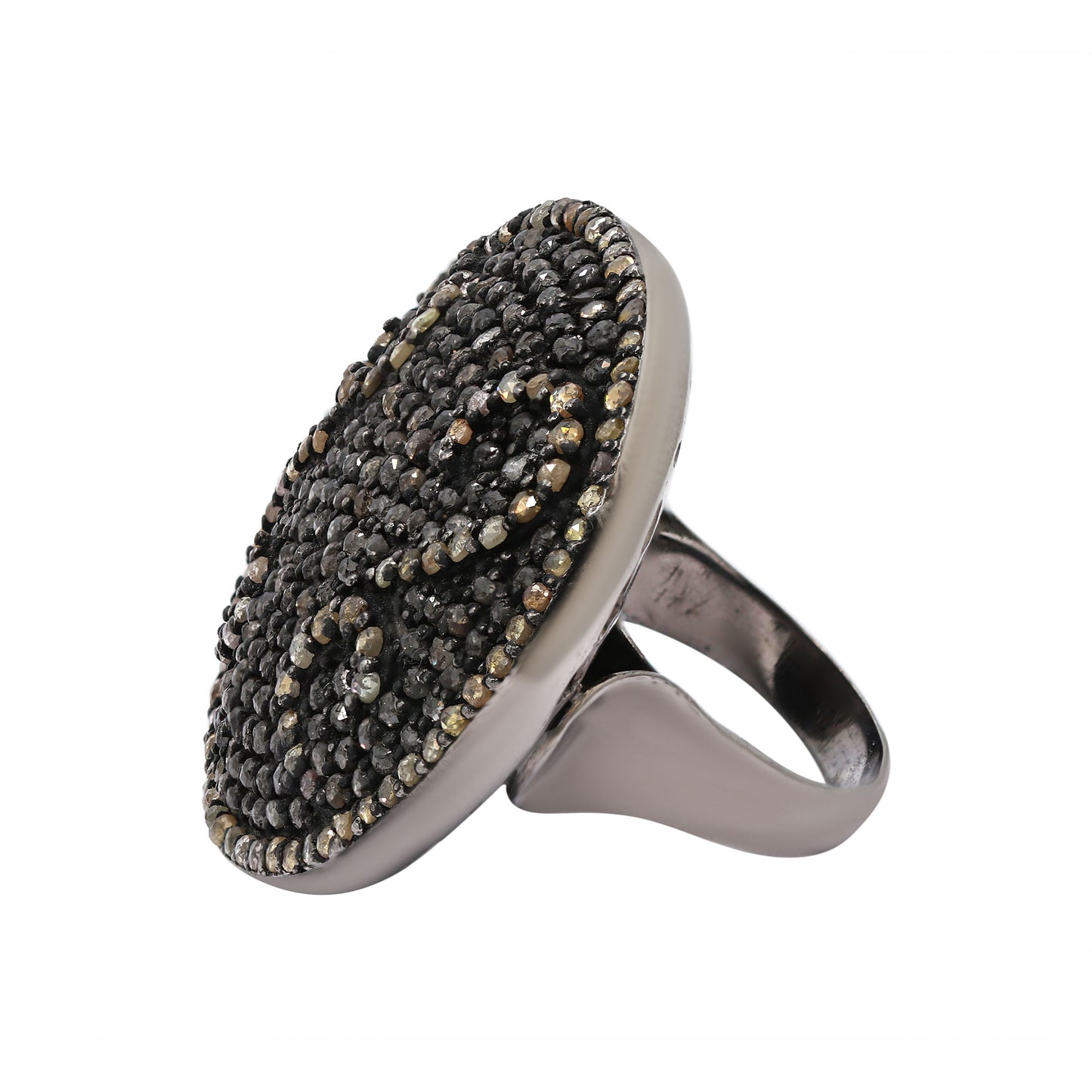 Handmade Black Rhodium 925 Sterling Silver Black Diamond Ring