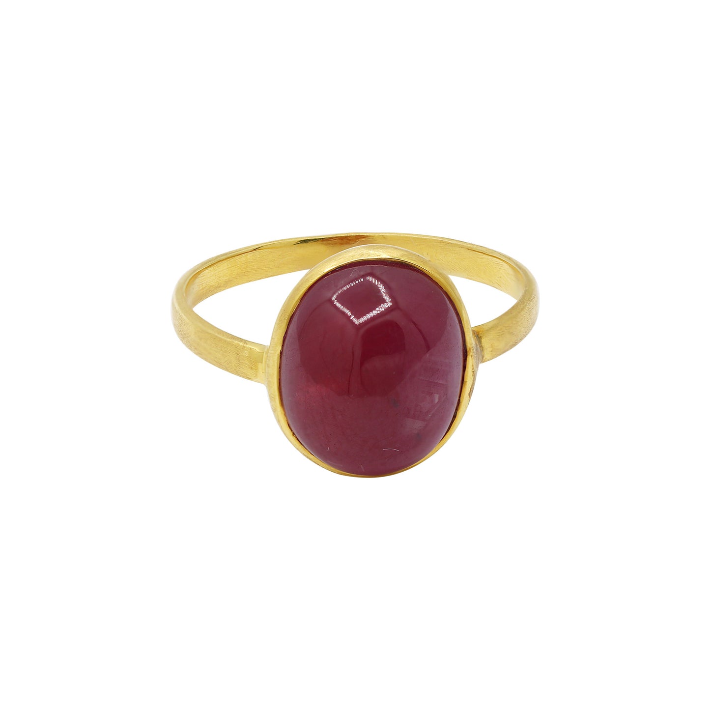 Natural Ruby Gemstone Yellow Gold Ring In 18k Yellow Gold