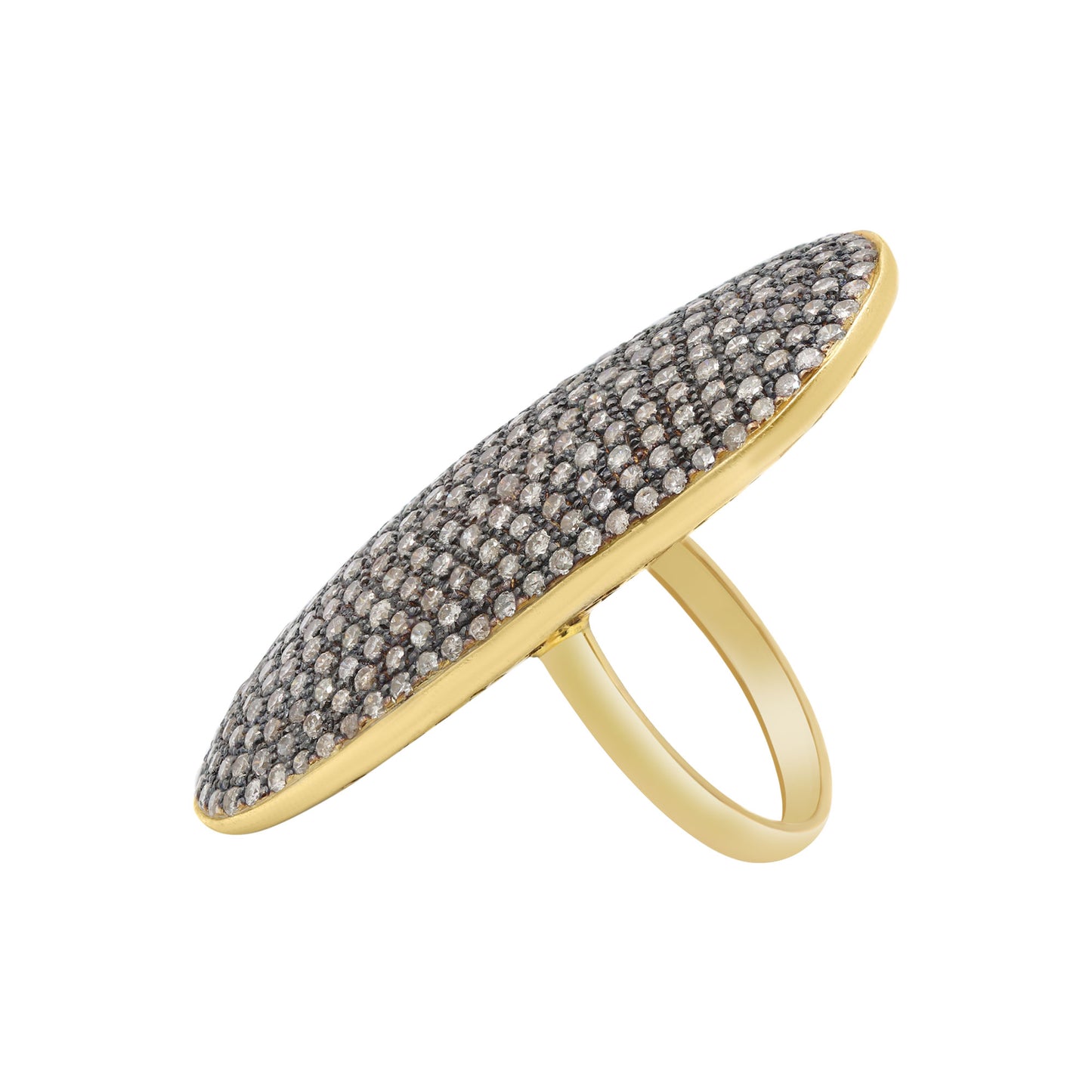 925 Sterling Silver Gold Plated Diamond Ring For Women's & Girls