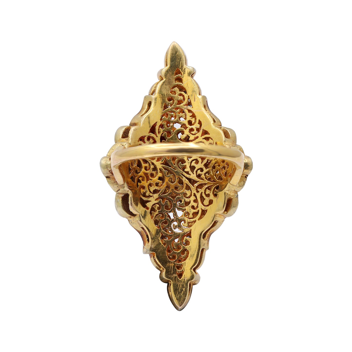 Designer Polki Diamond 925 Sterling Silver Gold Plated Ring