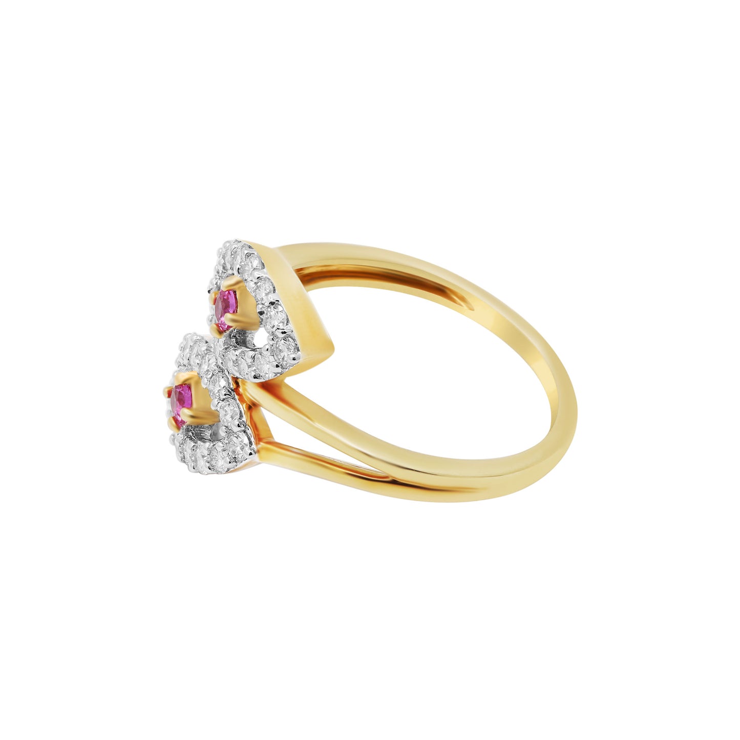 Natural Ruby With Diamond Designer Yellow Gold Ring 18k Yellow Gold