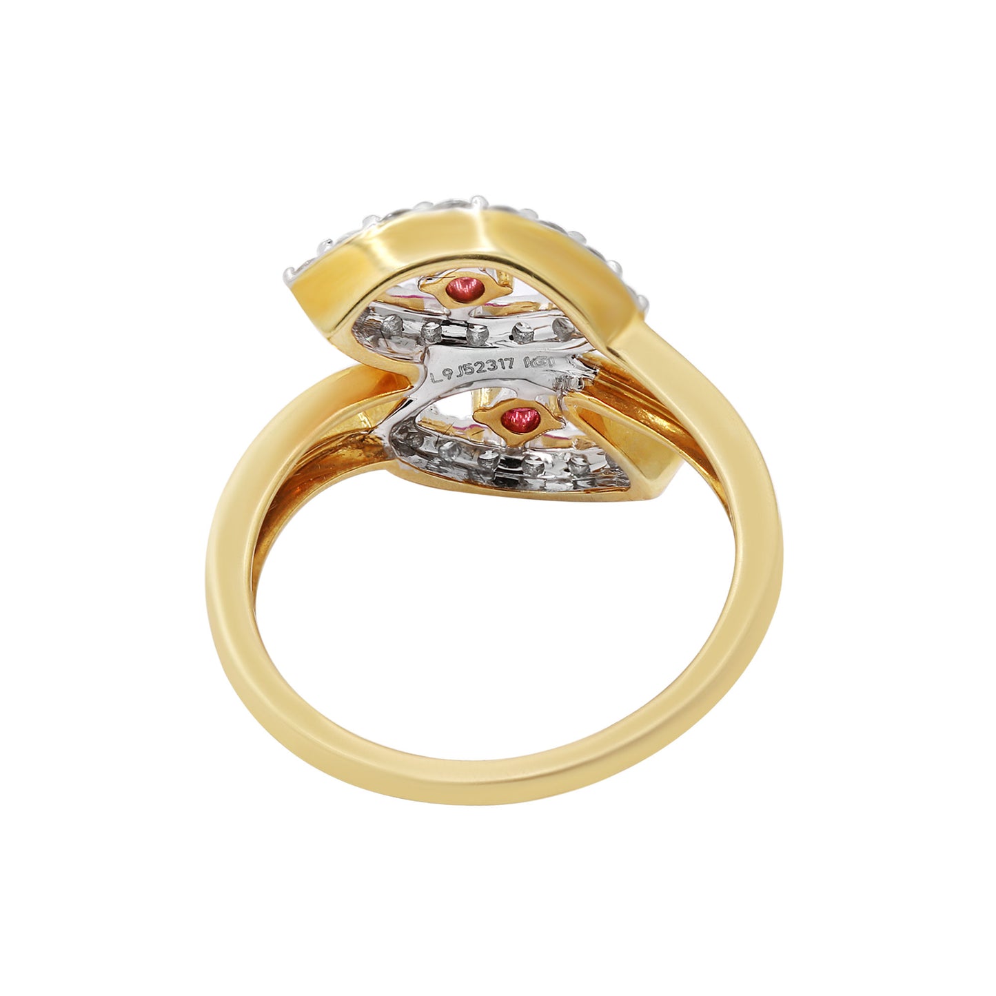 Natural Ruby With Diamond Designer Yellow Gold Ring 18k Yellow Gold