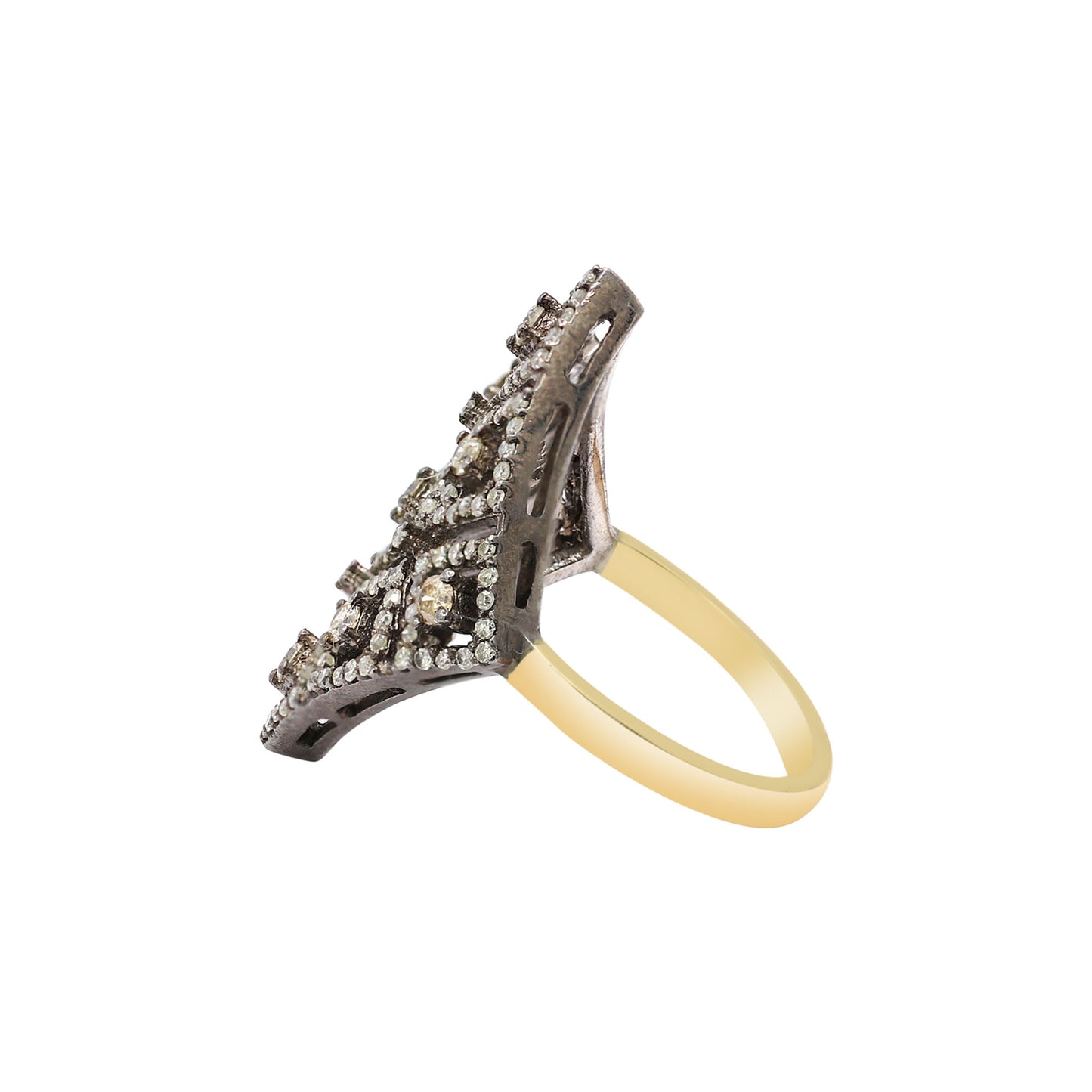 Beautiful Diamond Ring In 14K Gold Handmade Designer Ring By Mio Prezioso