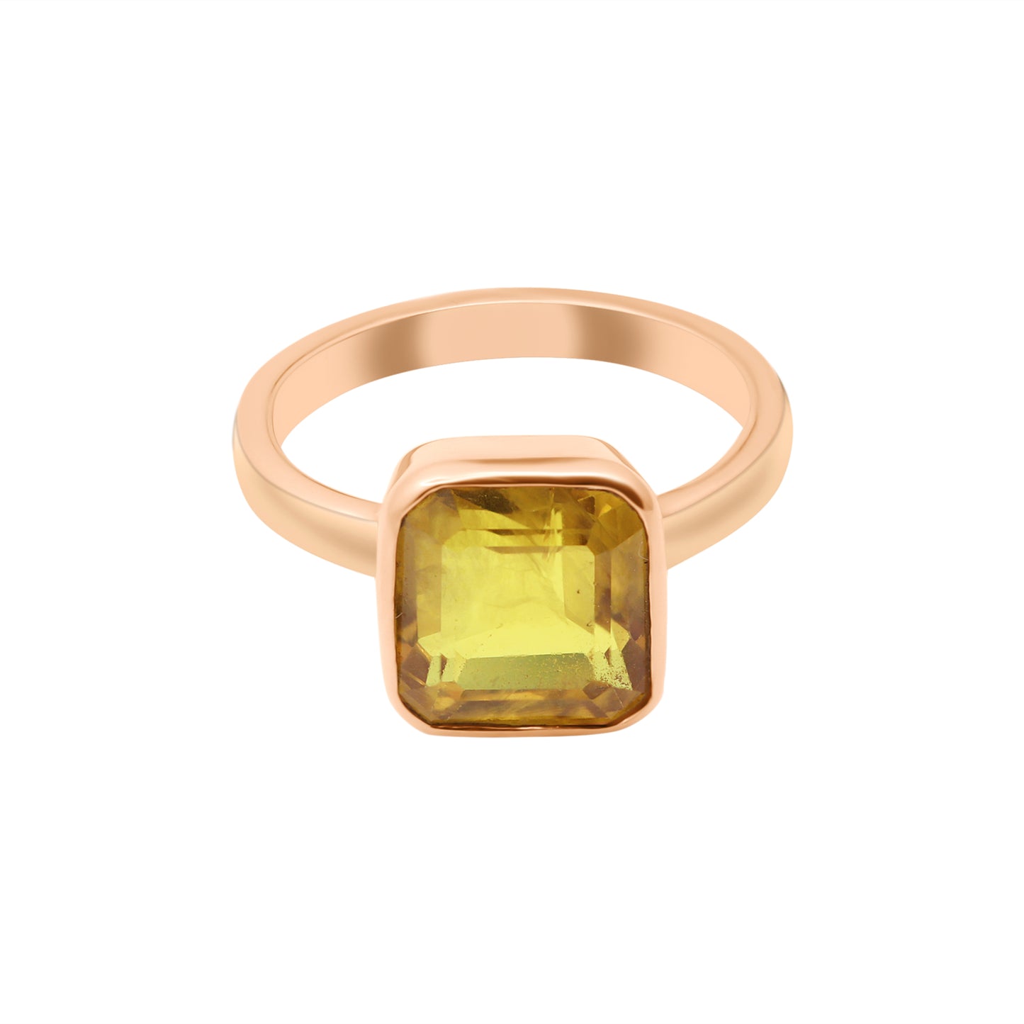 Yellow Sapphire Ring In 18K Gold Handmade Designer Ring By Mio Prezioso