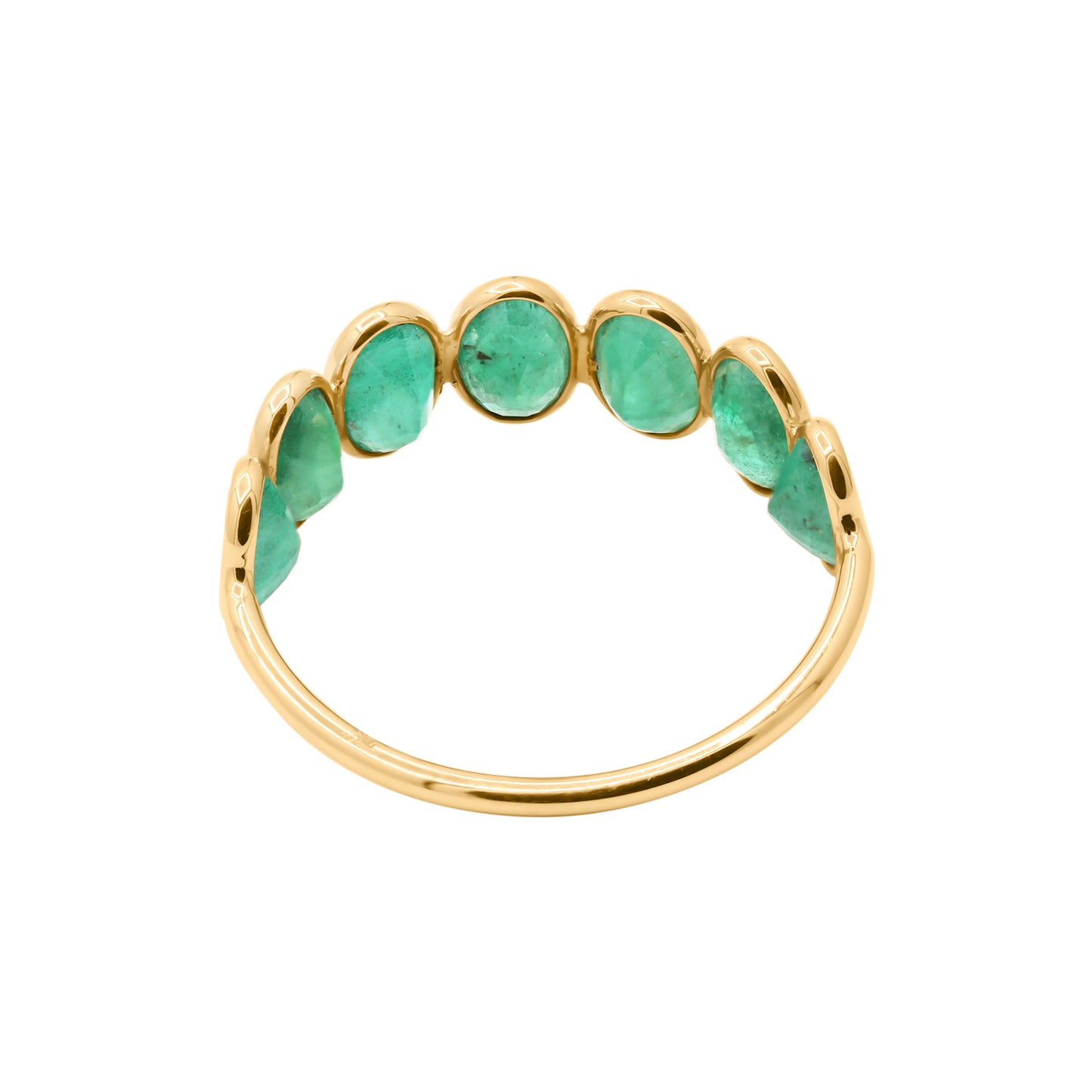 Beautiful Emerald Band In 18k Gold Ring For Women's And Girls