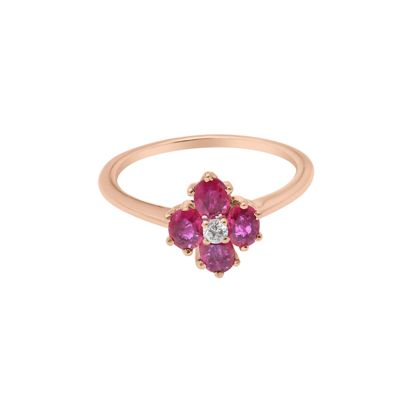 18k White Gold Natural Natural Ruby And Diamond White Gold Ring