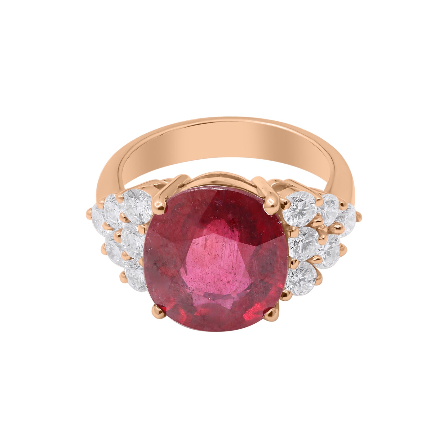 Beautiful 18k White Gold Natural Ruby And Diamond Ring