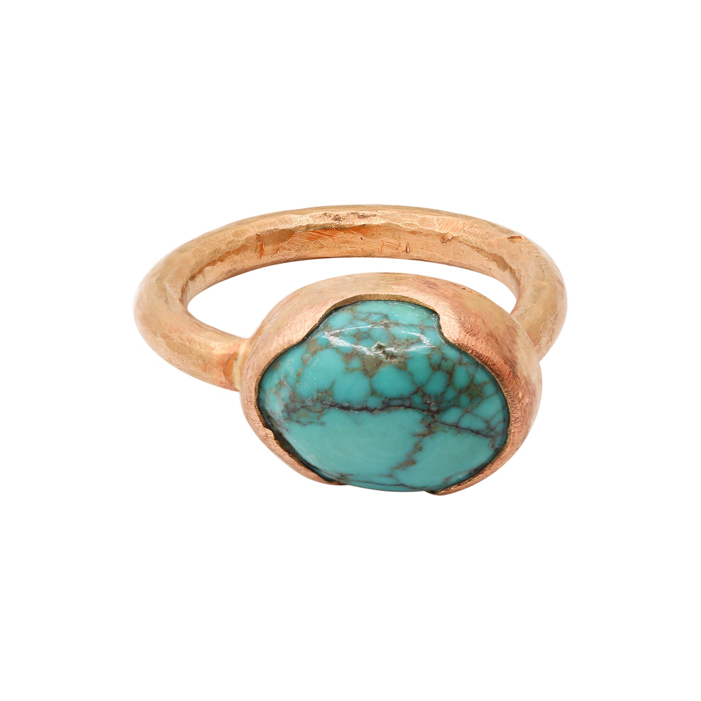 Natural Turquoise Oval Cut Gemstone 18K Gold Ring Designer Unisex Ring