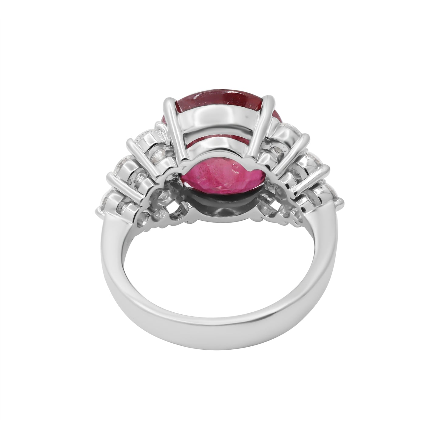 Beautiful 18k White Gold Natural Ruby And Diamond Ring