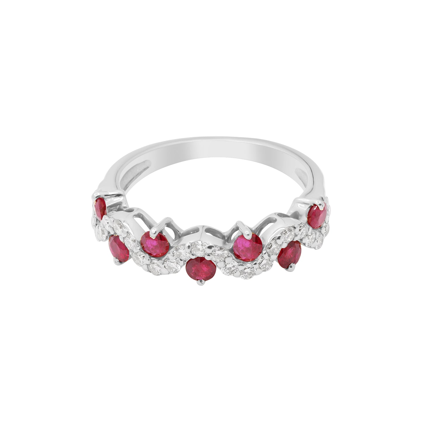 Natural Ruby With Diamond Gold Ring In 14k Yellow Gold