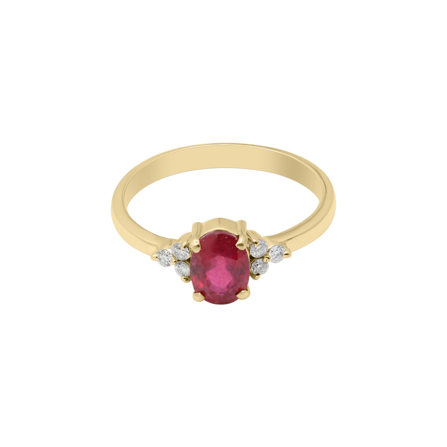 Natural Oval Ruby White Gold Ring In 14k White Gold