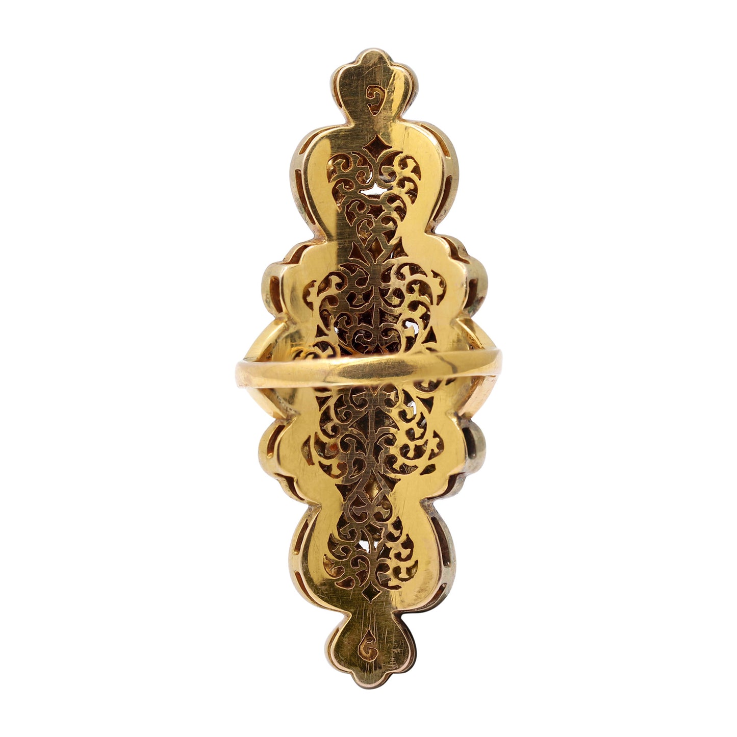 Natural Polki Diamond 925 Sterling Silver Gold Plated Ring