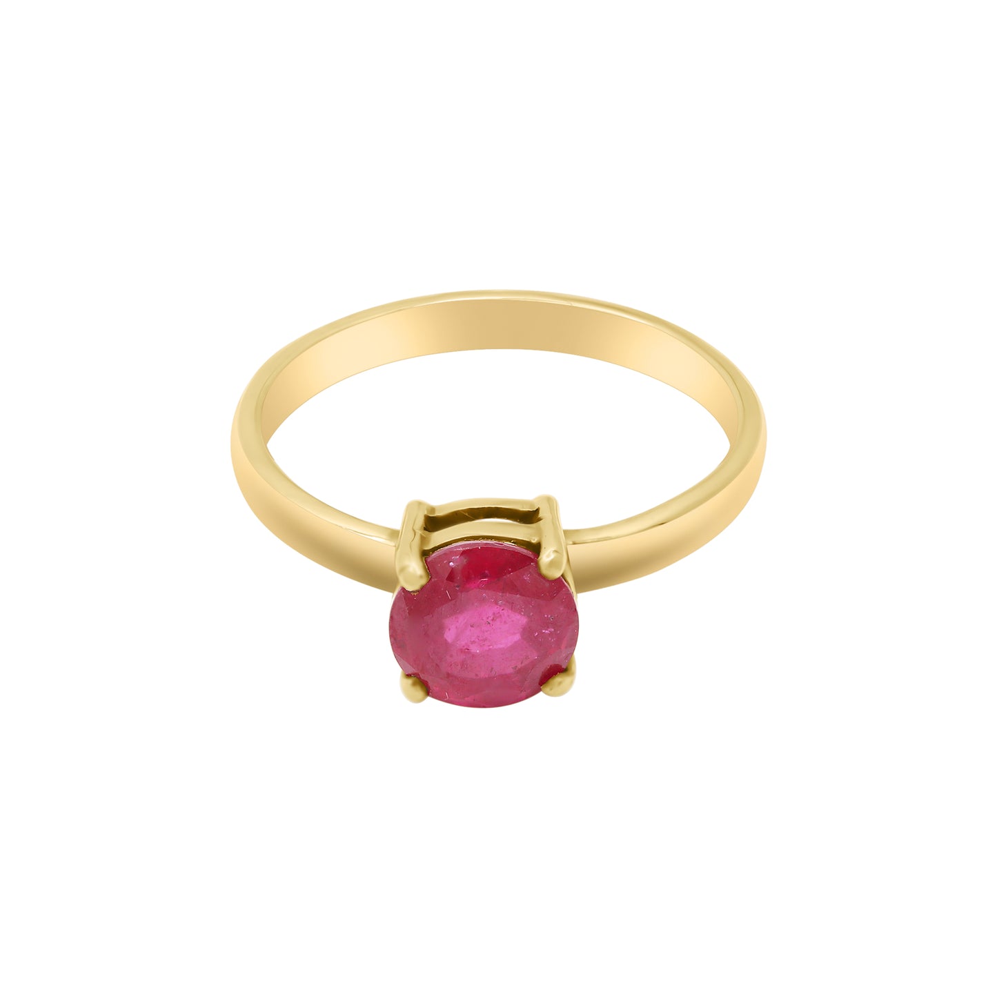 9k Yellow Gold Natural Round Cut Ruby Yellow Gold Ring