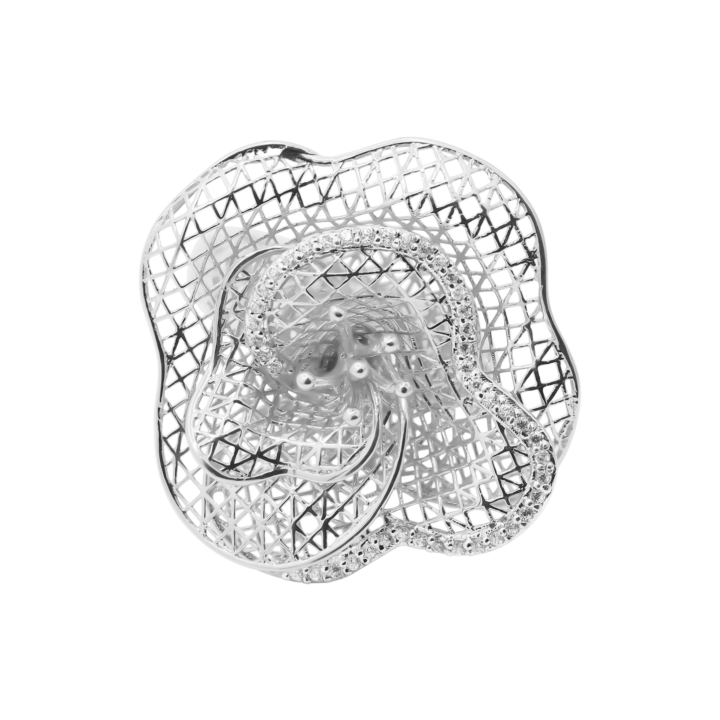 Designer Diamond Net Ring In 18k Gold Ring