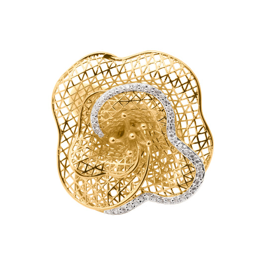 Designer Diamond Net Ring In 18k Gold Ring