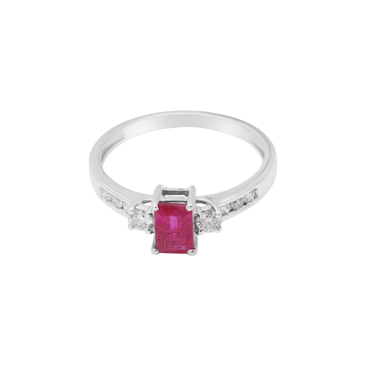 18k Yellow Gold Natural Ruby With Diamond Gold Ring