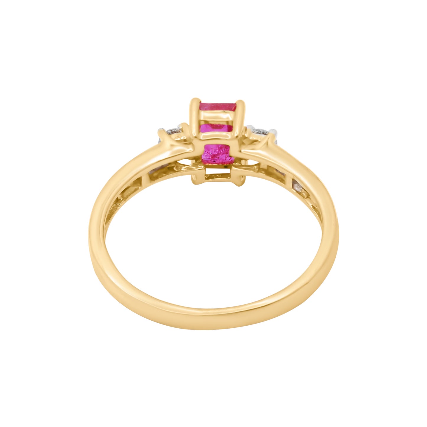 18k Yellow Gold Natural Ruby With Diamond Gold Ring