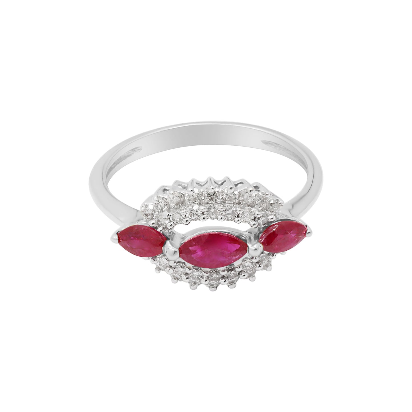 18k Yellow Gold Natural Ruby With Diamond Gold Ring