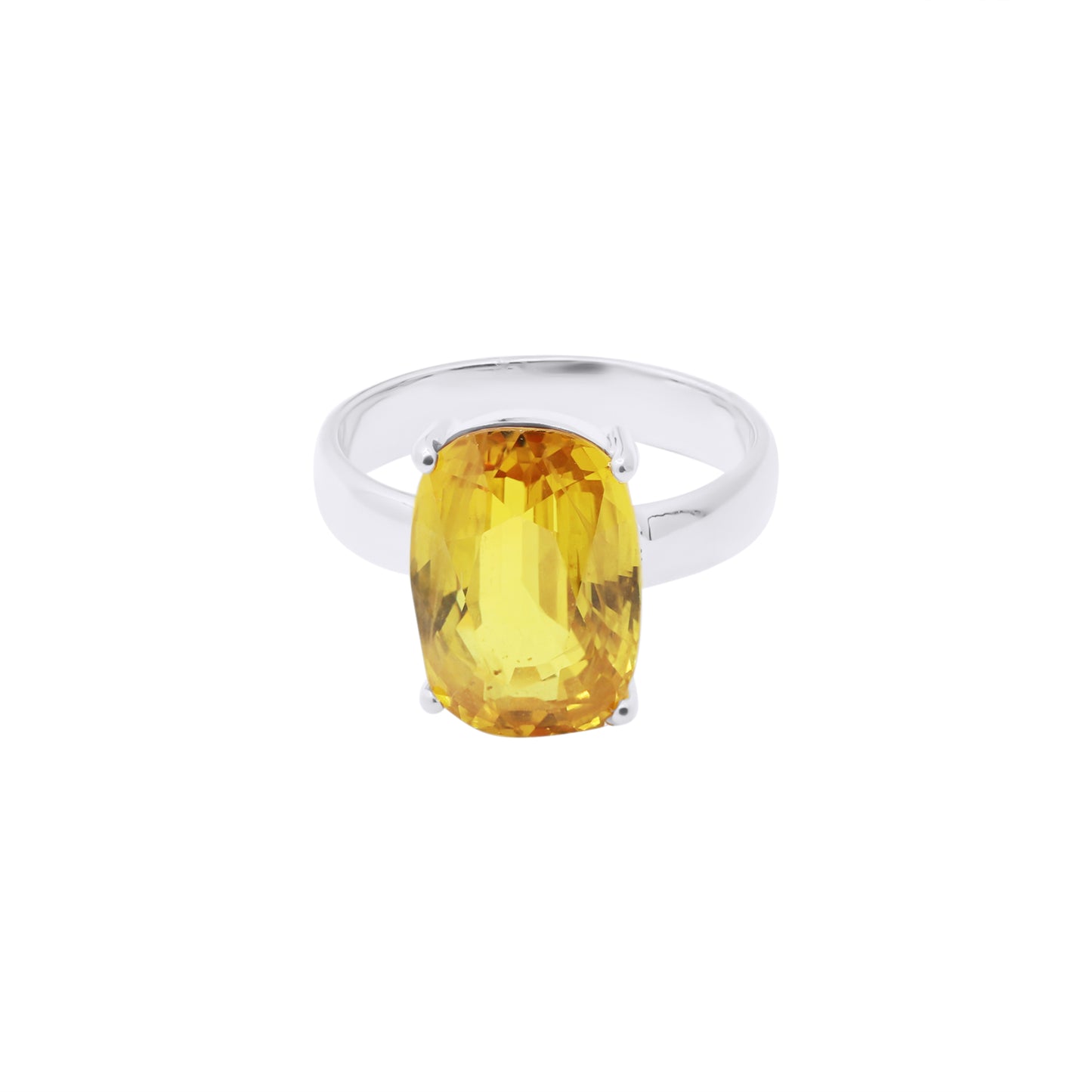 Natural Yellow Sapphire Oval Cut Gemstone 18k Yellow Gold Unisex Ring