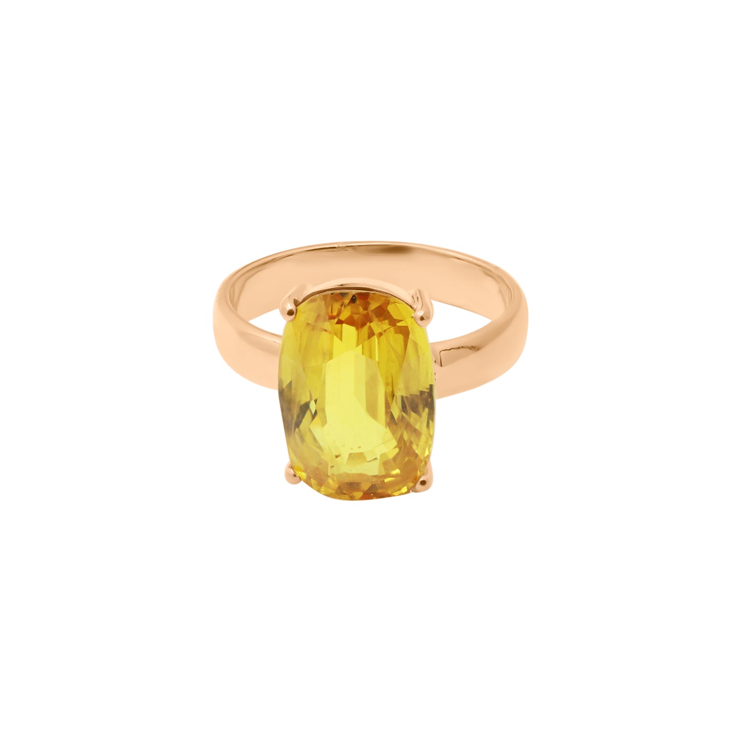 Natural Yellow Sapphire Oval Cut Gemstone 18k Yellow Gold Unisex Ring