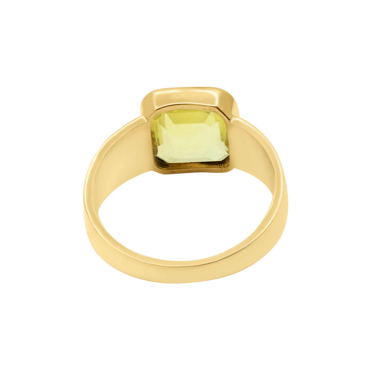 Natural Yellow Sapphire 18k Yellow Gold Ring Unisex Gold Ring