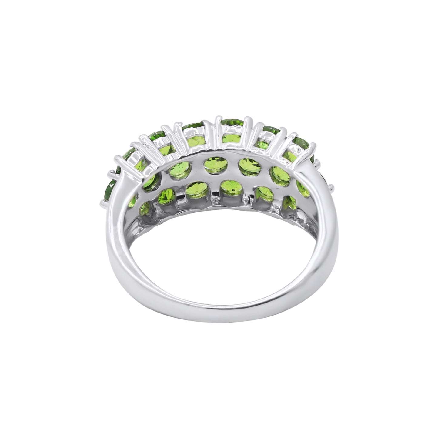 Natural Tsavorite 14k White Gold Beautiful Ring For Women's