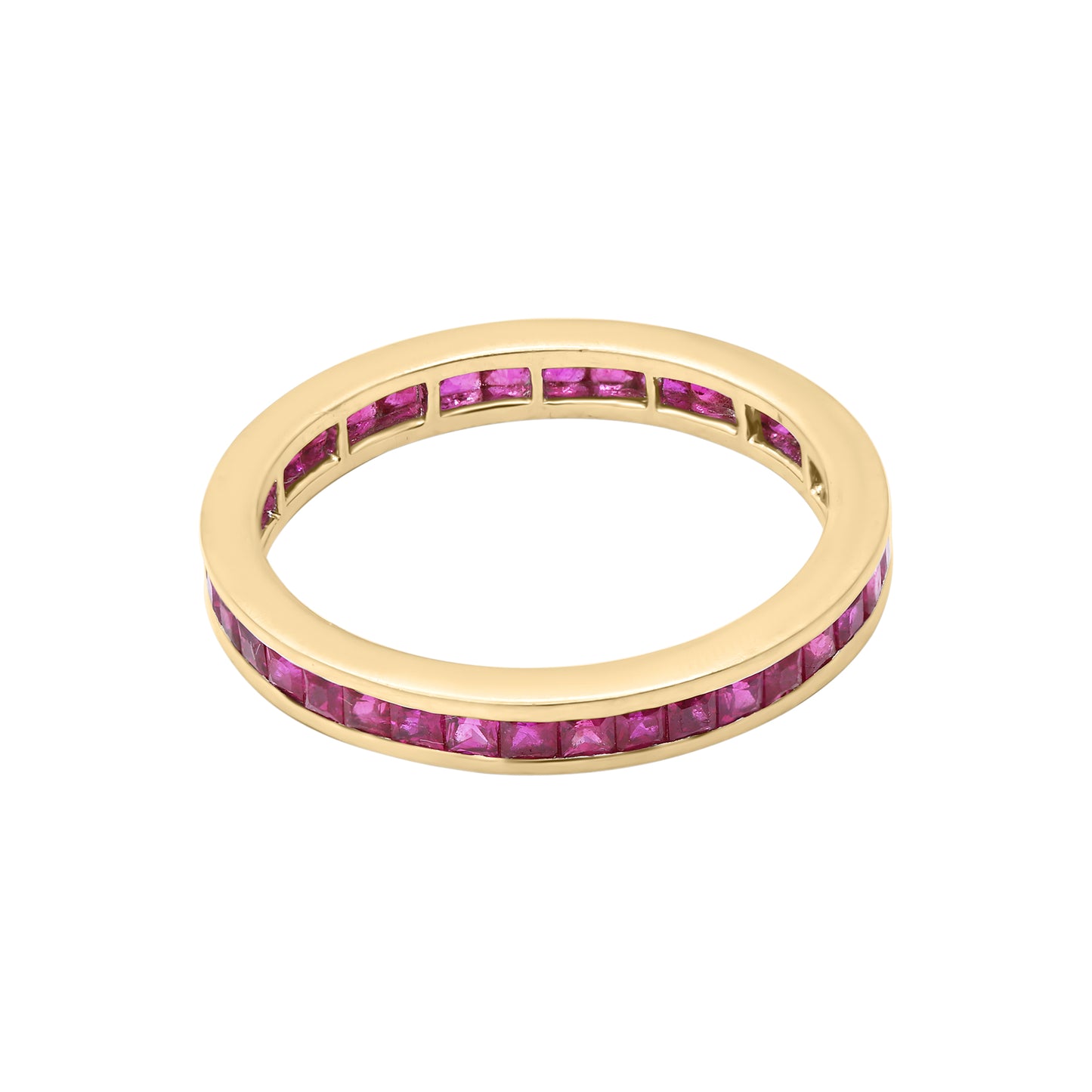 Natural Ruby Band In 18k White Gold Ring