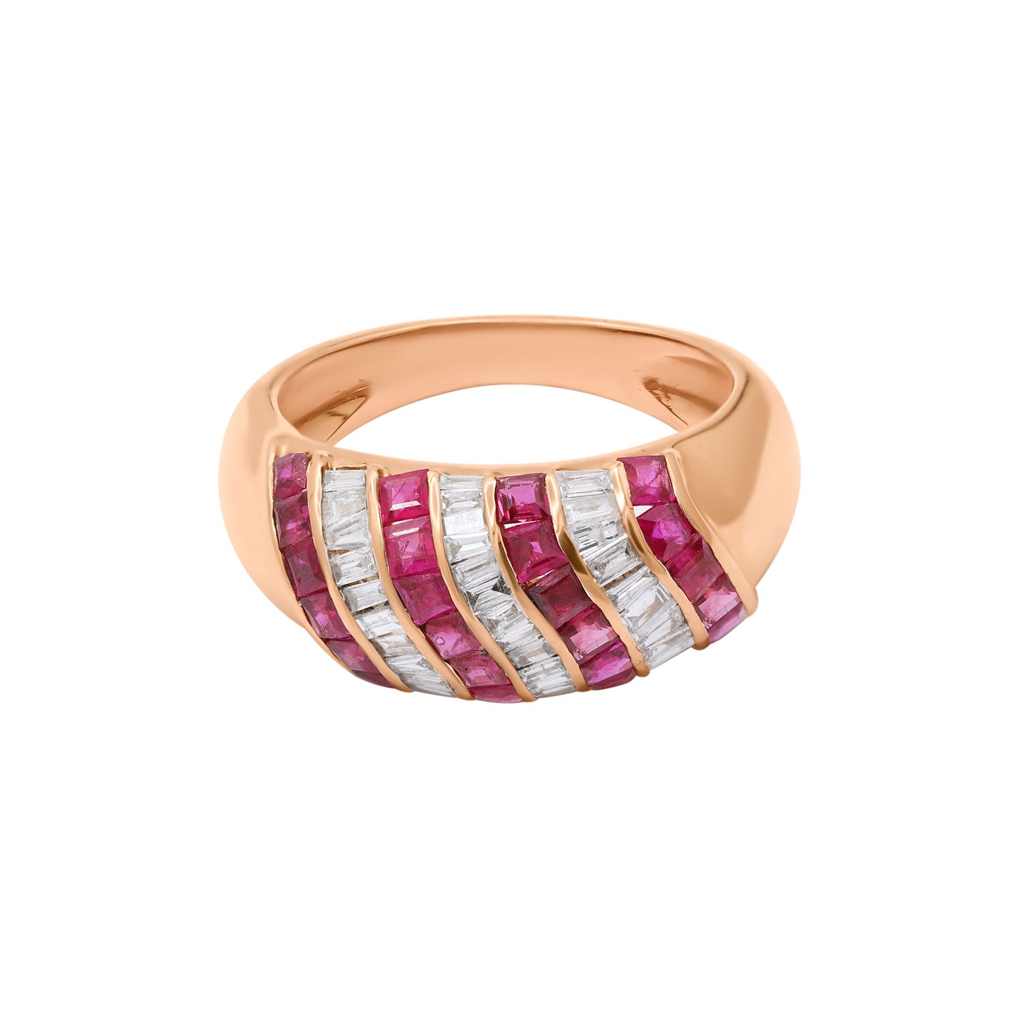 Precious Ruby With Diamond Gold Ring In 14k Yellow Gold