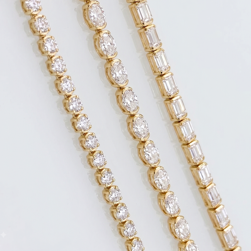 CZ Tennis Bracelet, Oval Cut CZ 925 Sterling Silver Bracelet, Gold Finish Tennis Jewelry, Sparkling Bridal Bracelet, Gift for Her