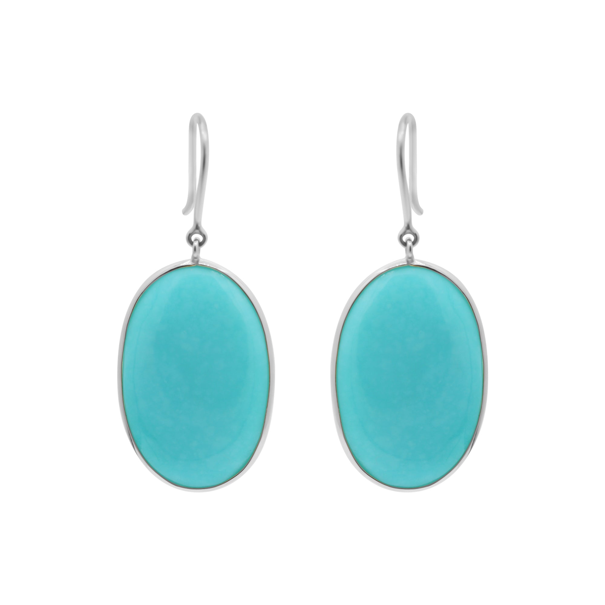 18k Gold Natural Turquoise Handmade Drop Earring