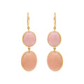 Natural Pink Opal Gemstone Drop Dangle Earring In 18k Yellow Gold