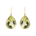 Natural Peridot Gemstone Drop Dangle Earring In 14k Yellow Gold