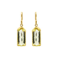 Natural Lemon Quartz Gemstone Beautiful Earrings In 18k Gold