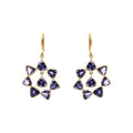 14k Gold Natural Tanzanite Gemstone Drop Dangle Designer Earrings