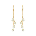 Natural Lemon Quartz Tear Drop Gemstone Earrings In 18k Gold