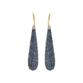 925 Sterling Silver Natural Blue Sapphire Gemstone Drop Earrings