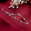 Handmade Natural Peridot Silver Bracelet | Minimal Dainty Gemstone Chain Wrist Bracelet.