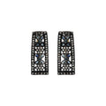 Diamond And Natural Blue Sapphire Gemstone 925 Sterling Silver Earring