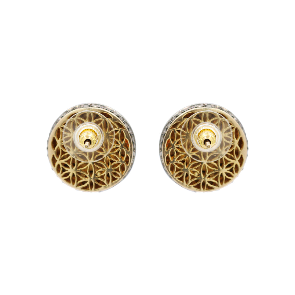 Polki Diamond 925 Sterling Silver Designer Stud For Women's