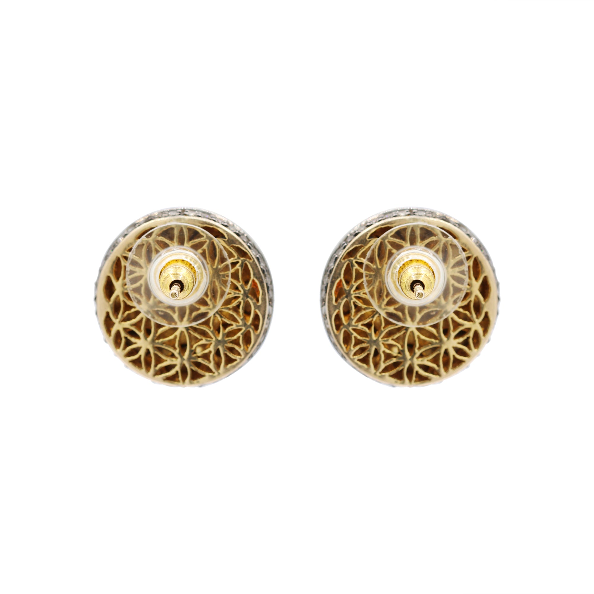 Polki Diamond 925 Sterling Silver Designer Stud For Women's