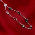 Natural Multi Tourmaline Bracelet | Sterling Silver Bracelet | Handmade Jewelry.