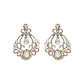 Beautiful Polki Diamond 925 Sterling Silver Gold Plated Drop Earrings